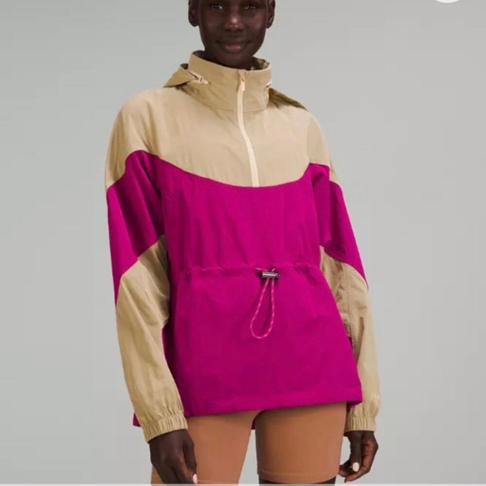 Lululemon Evergreen Anorak Packable belt bag jacket Pink water-repellent sz 6
